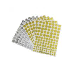 Gommette ronde o'color metal tailles assorties 2080        gommettes coloris or et argentpochette de 8 planches