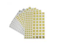 Gommette etoile o color tailles assorties 1840        gommettes coloris or et       argent pochette de 6 planches