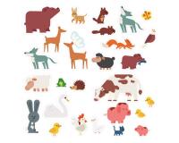 Gommette cleopatre animaux de for t et montagne echenillees adhesif repositionnable 40mm  feuilles predecoupees 480