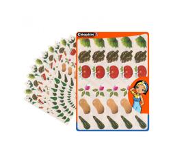Gommette fantaisie cleopatre legumes 6 motifs 720          gommettes pochette de 24      planches a5