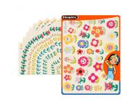 Gommette fantaisie cleopatre fleurs 6 motifs 720 gommettes pochette de 24 planches a5