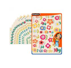 Gommette fantaisie cleopatre fleurs 6 motifs 720 gommettes pochette de 24 planches a5