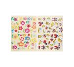 Gommette fantaisie cleopatre fleurs abeilles coccinelles   planche a5 720 gommettes      pochette de 20  planches
