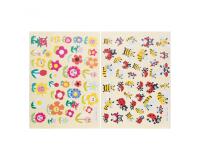 Gommette fantaisie cleopatre fleurs abeilles coccinelles   planche a5 720 gommettes      pochette de 20  planches