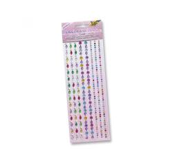 Lot bordures strass folia adhesive 25 cm 8 unites       coloris et formes assorties