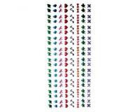 Planche pierres autocollantes graine creative epoxy 160     pieces coloris et motifs      assortis