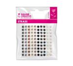 Planche assortiment de strass adhesif graine creative 100   strass coloris noir et perle  assortis