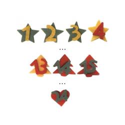 Calendrier de l avent graine creative noel chiffres en     feutrine adhesifs sachet de   24 pieces