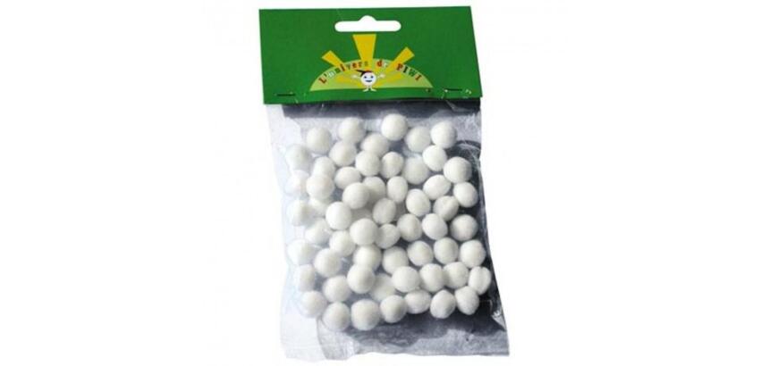 Pompons a la couleur graine creative 15 mm 45 pieces      coloris blanc