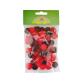Pompons a la couleur graine creative 15 mm 45 pieces      coloris rouge