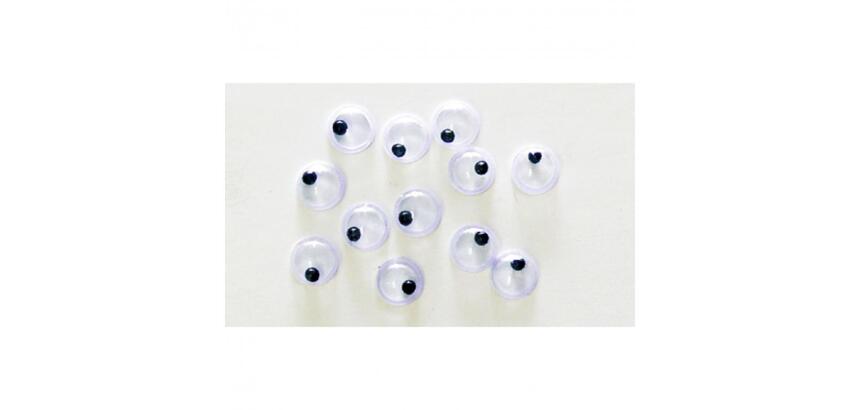 Yeux mobiles graine creative forme ronde coloris noir non  adhesifs 5mm 20 pieces