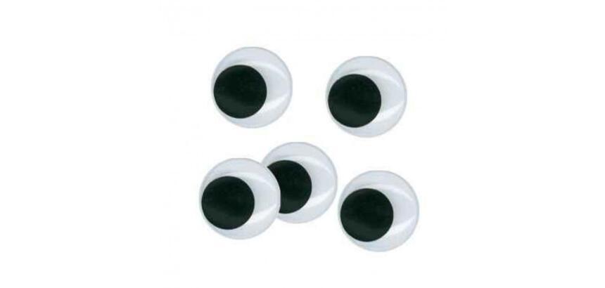 Yeux mobiles graine creative forme ronde coloris noir non  adhesifs 9mm 100 pieces
