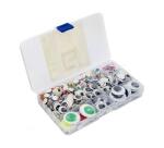 Yeux mobiles cleopatre adhesifs assortiment coffret  plastique de 500 unites