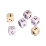 Jeu de 6 des culture club chiffres de 1 a 6 16 mm