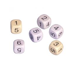 Jeu de 6 des culture club chiffres de 1 a 6 16 mm