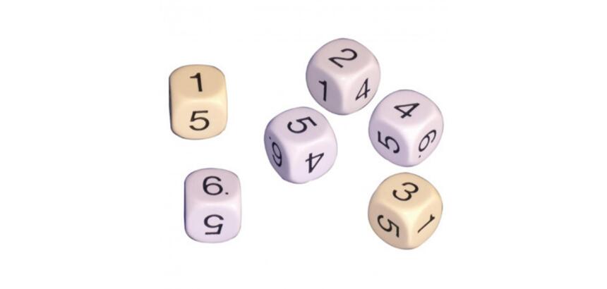 Jeu de 6 des culture club chiffres de 1 a 6 16 mm