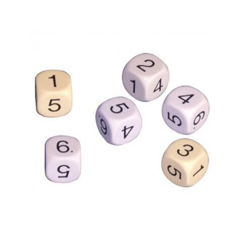 Jeu de 6 des culture club chiffres de 1 a 6 16 mm