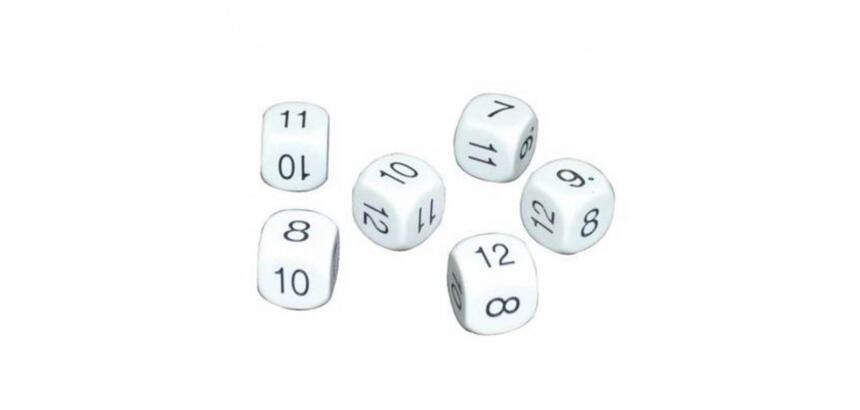 Jeu de 6 des culture club chiffres 7 a 12 16 mm