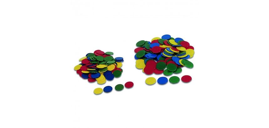 Jetons cayro 4 coloris assortis sachet de 100 pieces