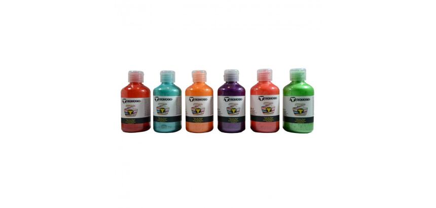Encre a dessiner nacree tcolors flacons de 250 ml 6   unites coloris assortis