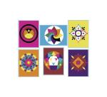 Lot de cartes autocollantes culture club a decorer motifs mandalas assortis format      19x15cm 6 unites