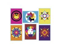 Lot de cartes autocollantes culture club a decorer motifs mandalas assortis format      19x15cm 6 unites