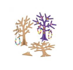 Arbre a bijoux culture club en bois avec support a monter hauteur 19cm coloris naturel