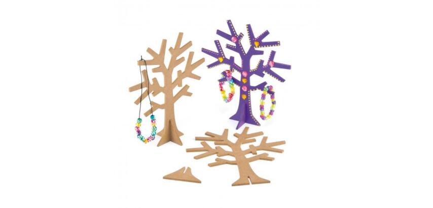 Arbre a bijoux culture club en bois avec support a monter hauteur 19cm coloris naturel