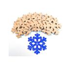 Lot de 10 etoiles de neige culture club en bois avec     trou de suspension            12.9x12.3cm coloris naturel