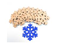 Lot de 10 etoiles de neige culture club en bois avec     trou de suspension            12.9x12.3cm coloris naturel