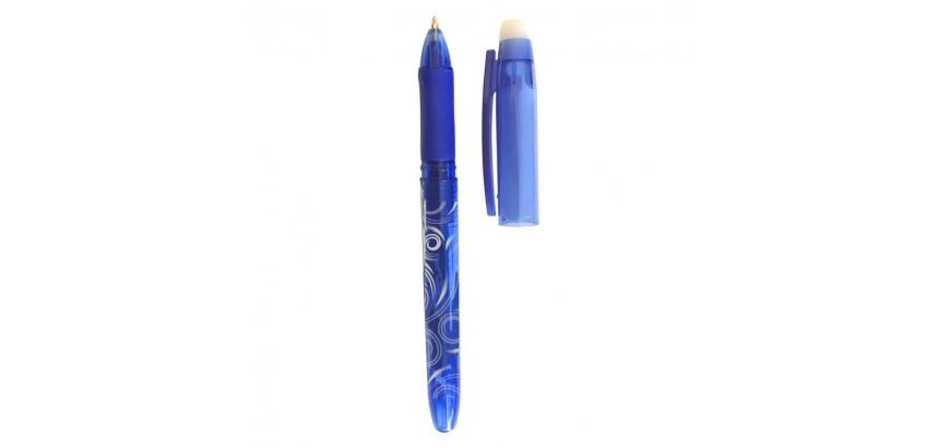 Roller encre thermosensible ulmann effacable economique   pointe 0,7mm avec gomme encre bleue