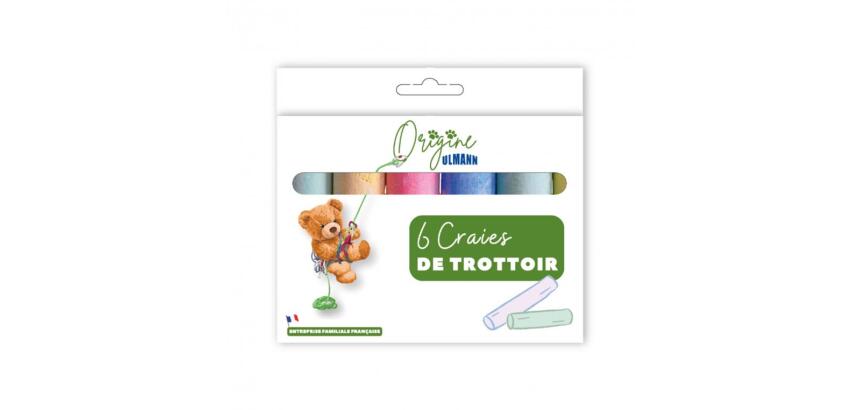 Etui craies de trottoir ulmann 6 unites coloris       assortis