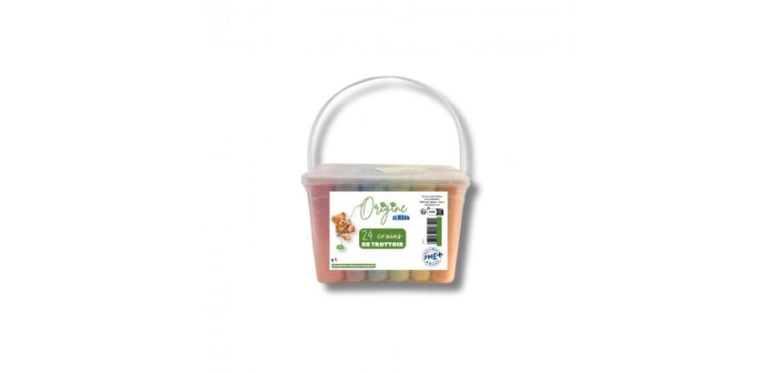 Seau craies de trottoir ulmann 24 unites coloris      assortis