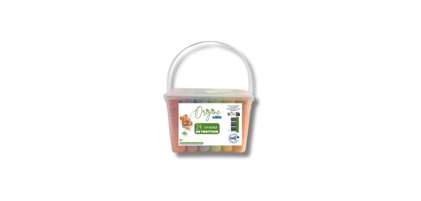 Seau craies de trottoir ulmann 24 unites coloris      assortis