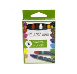 Etui crayons cire economique ulmann 90 mm 16 unites        coloris assortis