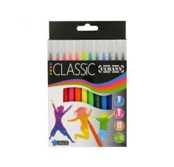 Pochette feutres de coloriage ulmann pointe moyenne bloquee 12 unites coloris assortis