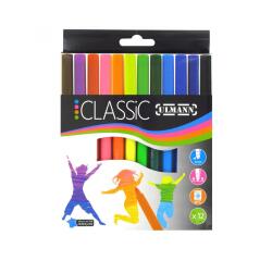Pochette feutres de coloriage ulmann pointe large bloquee   12 unites coloris assortis