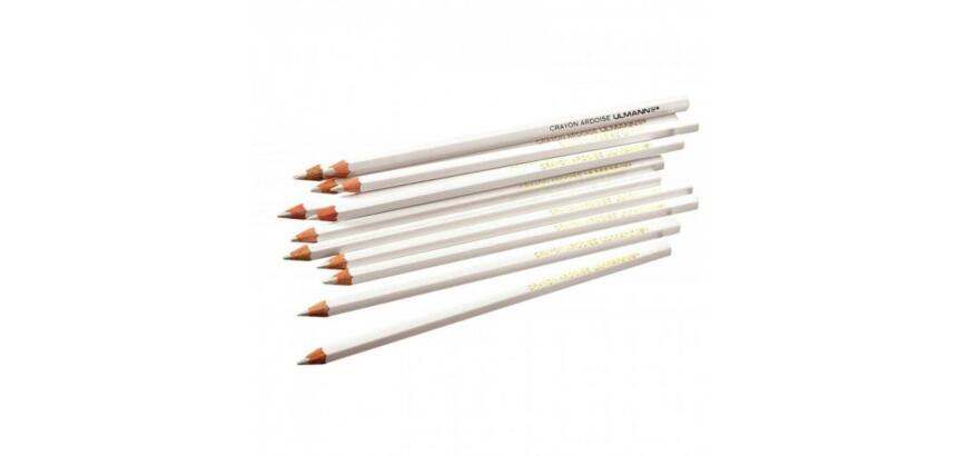 Lot crayons blancs ulmann pour ardoises noires et       pierre 12 unites dont 2       gratuits