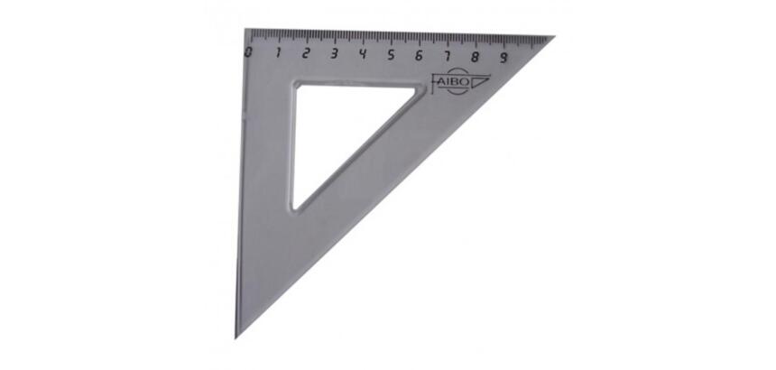 Equerre faibo plastique incolore 45  hypotenuse 16 cm