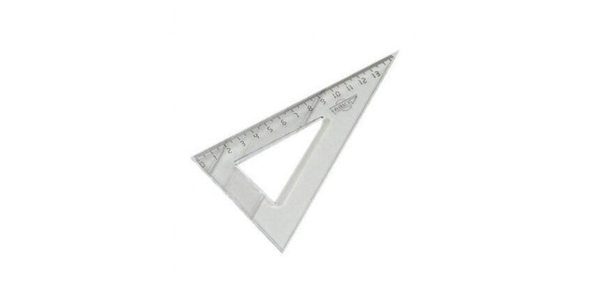 Equerre faibo plastique incolore 60  hypotenuse 16 cm