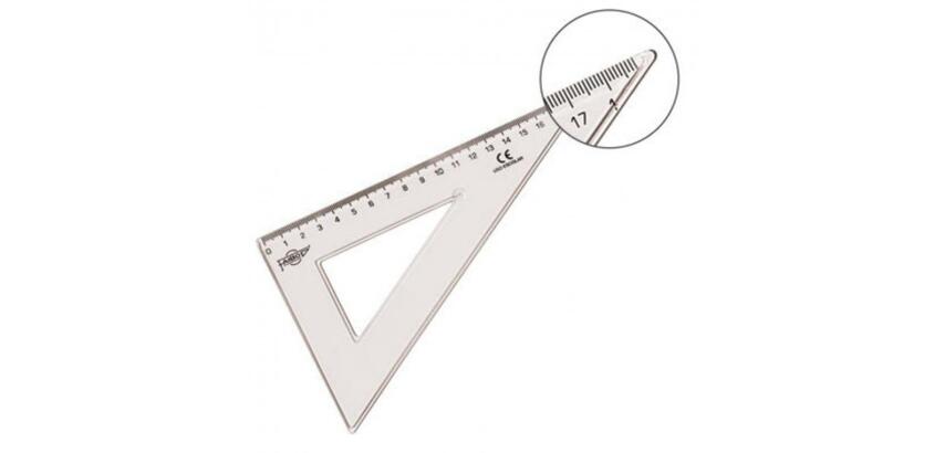 Equerre faibo plastique incolore 45  hypotenuse 20 cm