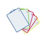 Ardoise blanche office plast 18,5x27,5 cm quadrillee 1     face seyes 1 face unie cadre  5 coloris assortis