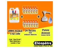 Colle vinylique cleopatre vinyl ecole rapide multi      materiaux sans                solvantclasspack 24 flacons