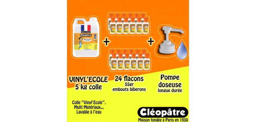 Colle vinylique cleopatre vinyl ecole rapide multi      materiaux sans                solvantclasspack 24 flacons