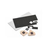 Aimant adhesif faibo pour magnets pastilles             predecoupees 20x20mm planche  de 50 pastilles