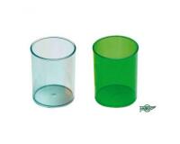 Pot a crayons faibo polystyrene grande capacite   coloris assortis translucides 7.8x10cm