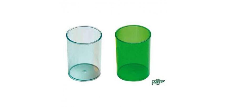 Pot a crayons faibo polystyrene grande capacite   coloris assortis translucides 7.8x10cm