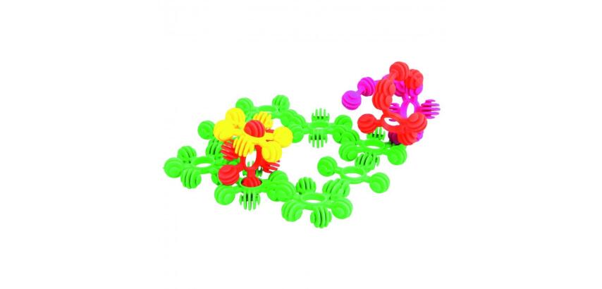 Fleurs a assembler vinco educational plastique souple  et silencieux diametre 4 cm   190 pieces