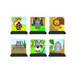 Puzzle up les animaux de la savane culture club           construire a la verticale 6   puzzles de 14 pieces 6 bases