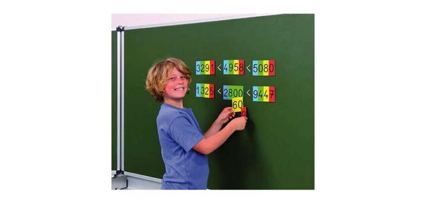Supports et tableaux magnetiques cartes nombres    magnetiques de 1 a 9 000 4    couleurs differentes 40